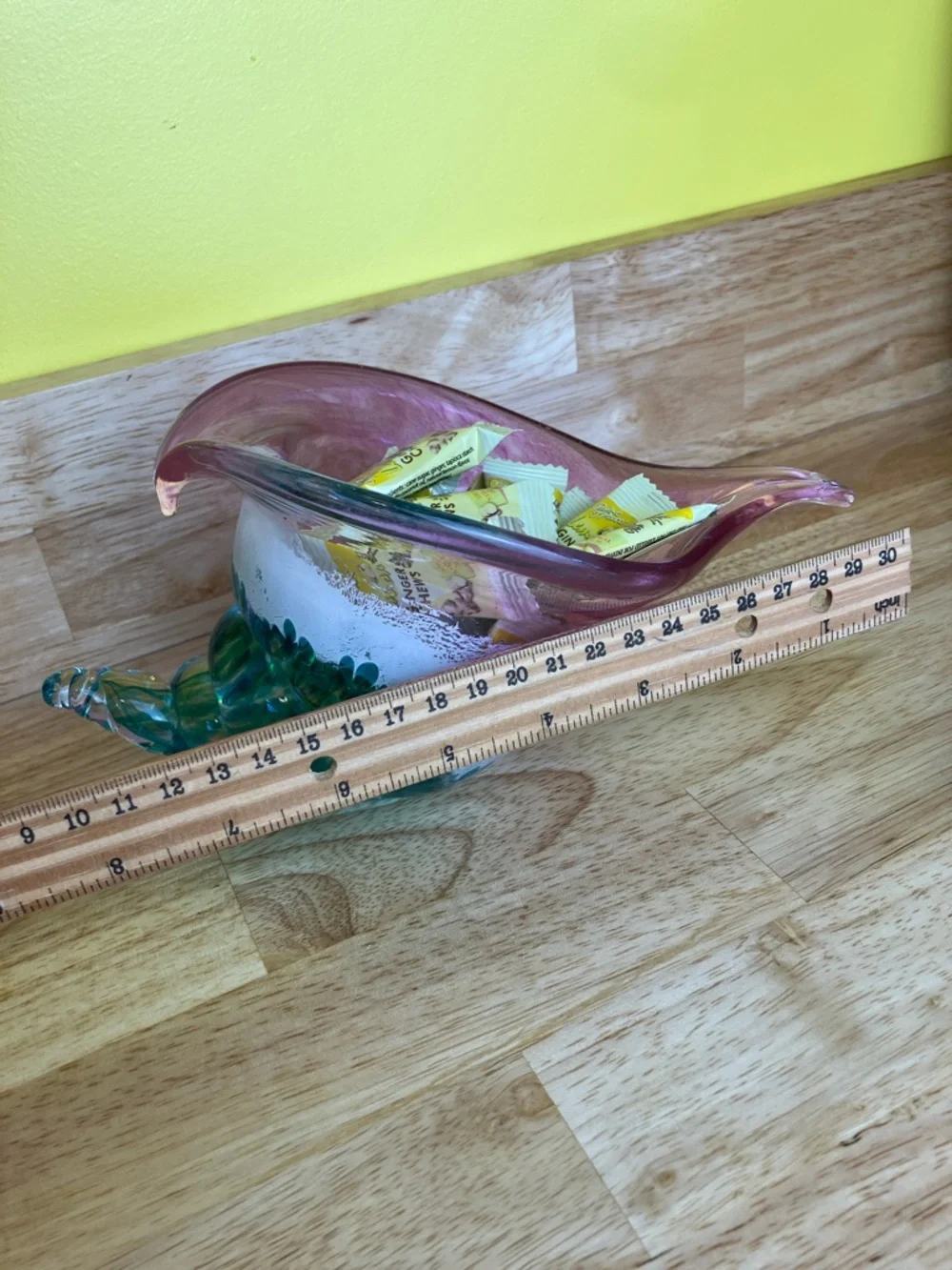 Blown Glass Conch Shell Beach Decor Candy Dish